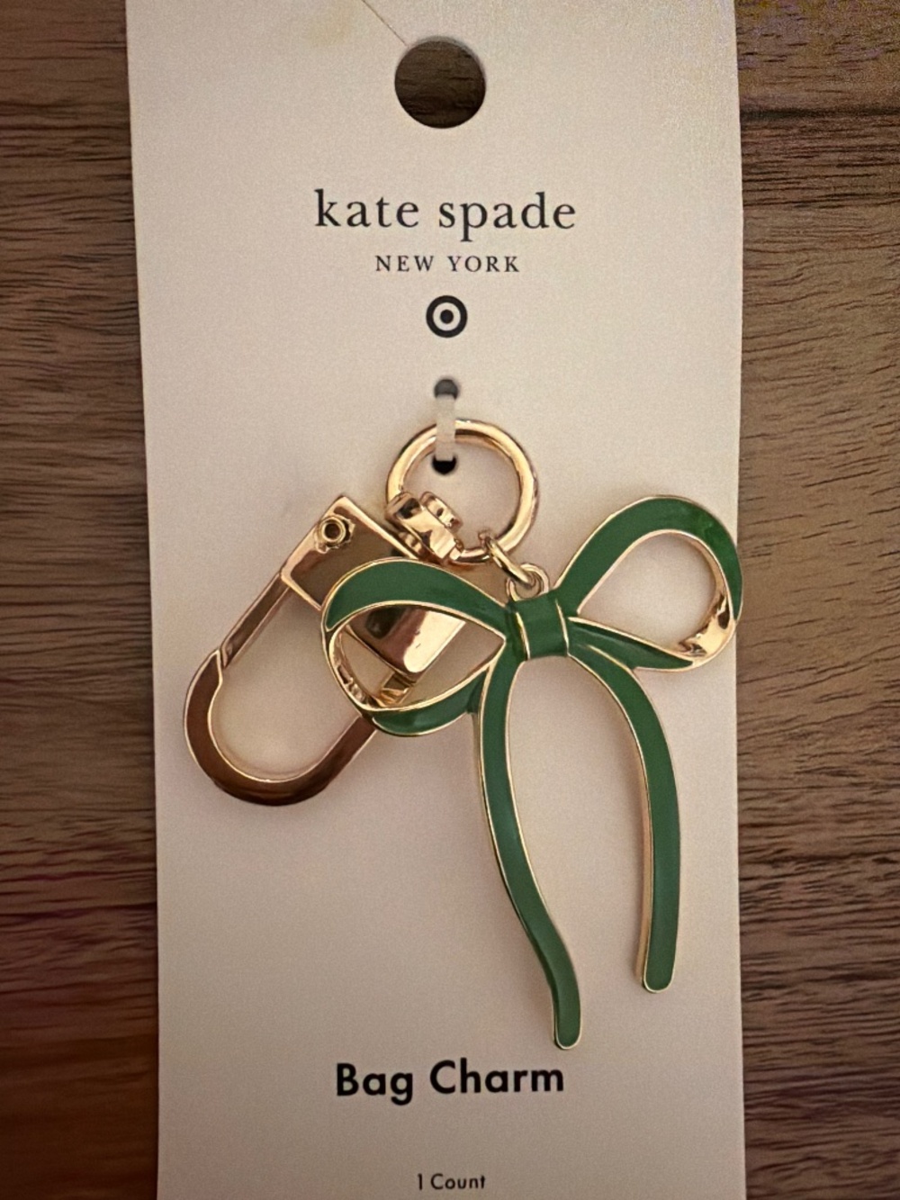 Kate Spade x Target Green Bow Bag Charm NWT
